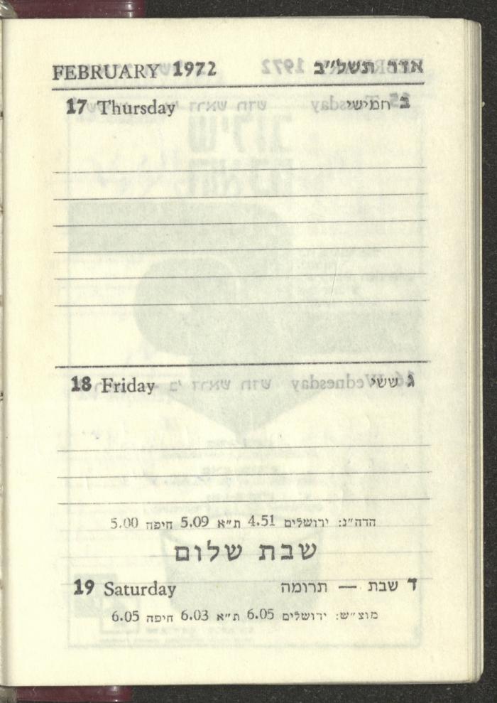 Agenda, 1972 