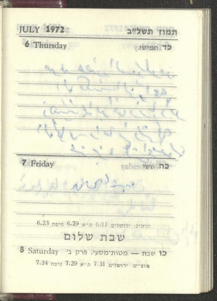 Agenda, 1972 