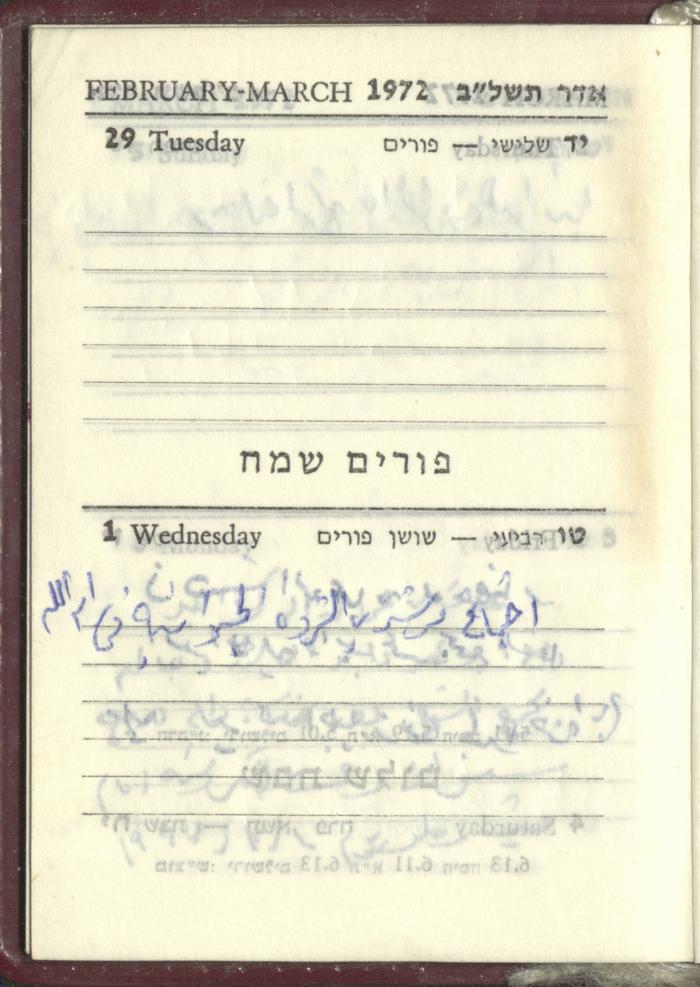 Agenda, 1972 