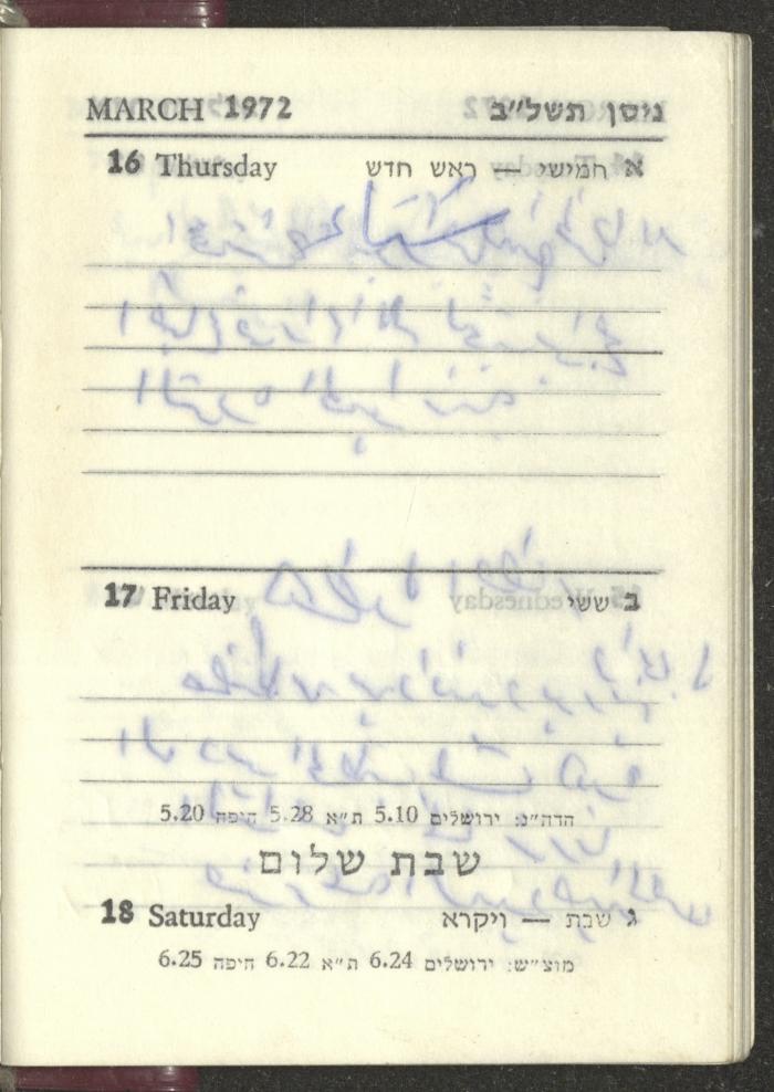 Agenda, 1972 
