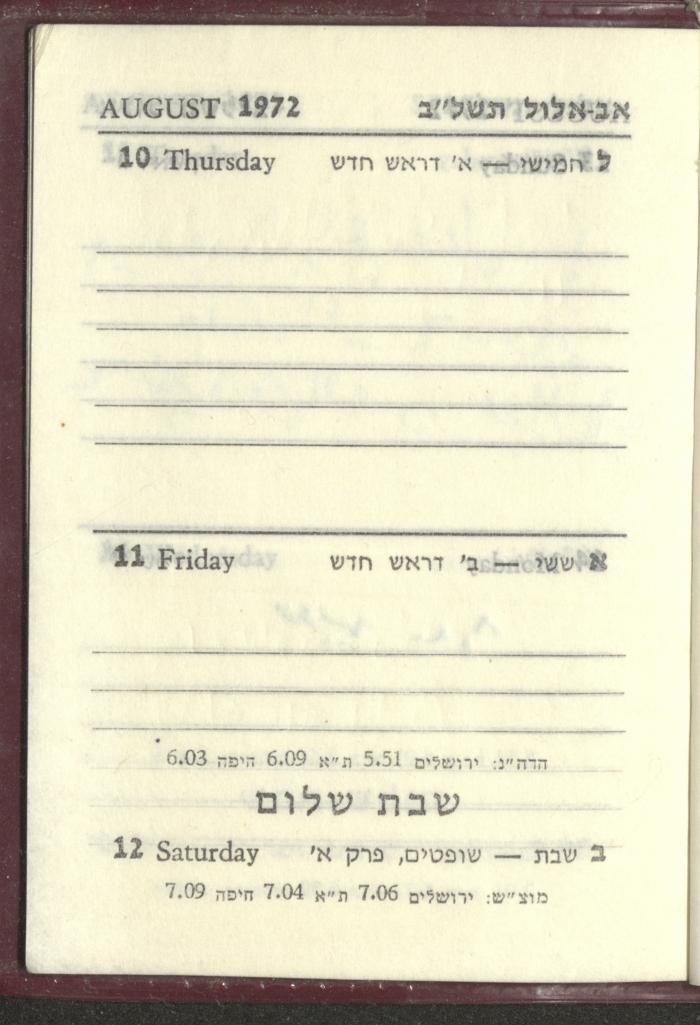 Agenda, 1972 