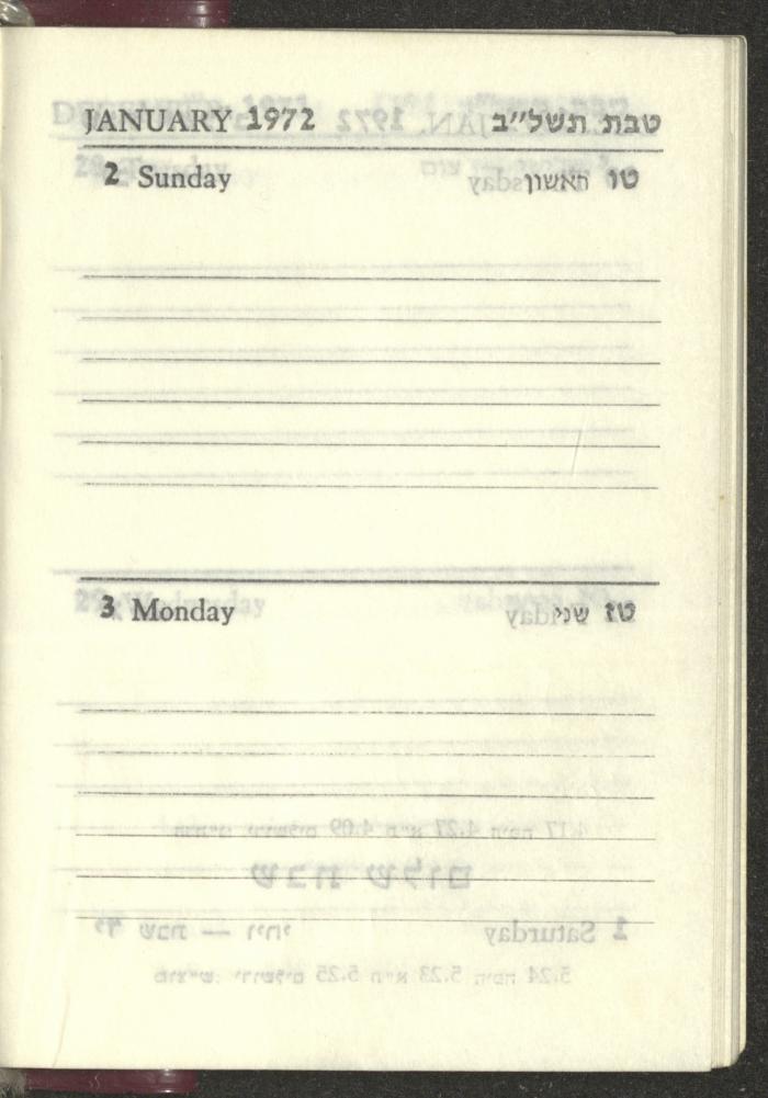 Agenda, 1972 