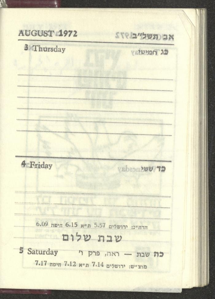 Agenda, 1972 