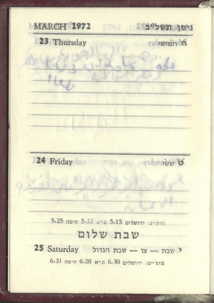 Agenda, 1972 
