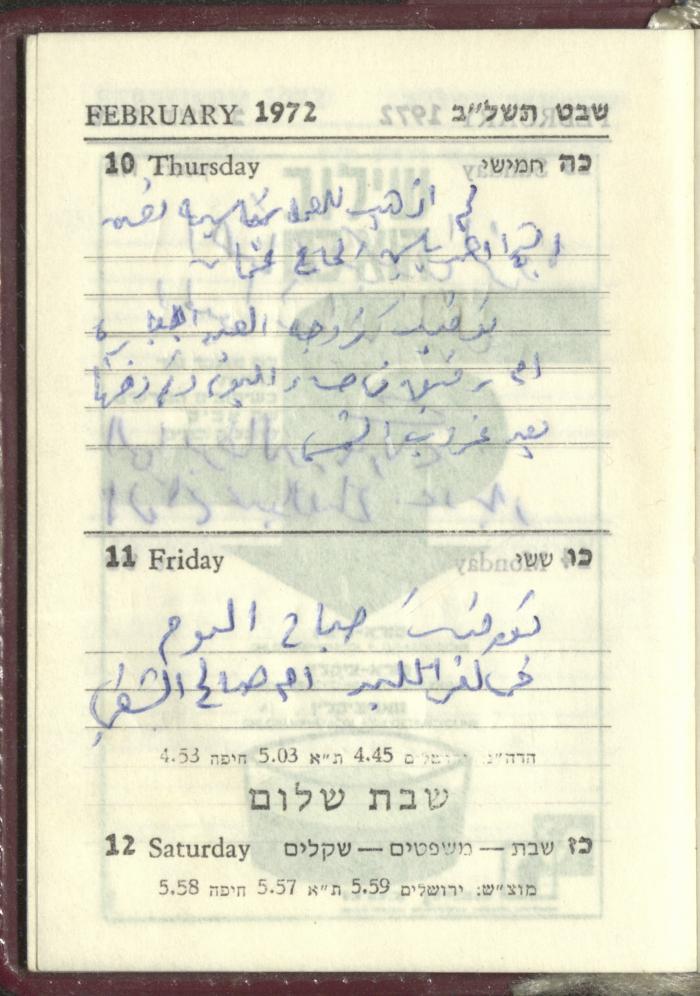 Agenda, 1972 