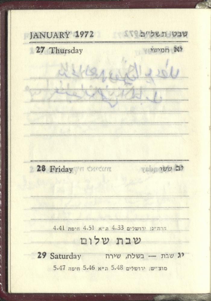 Agenda, 1972 