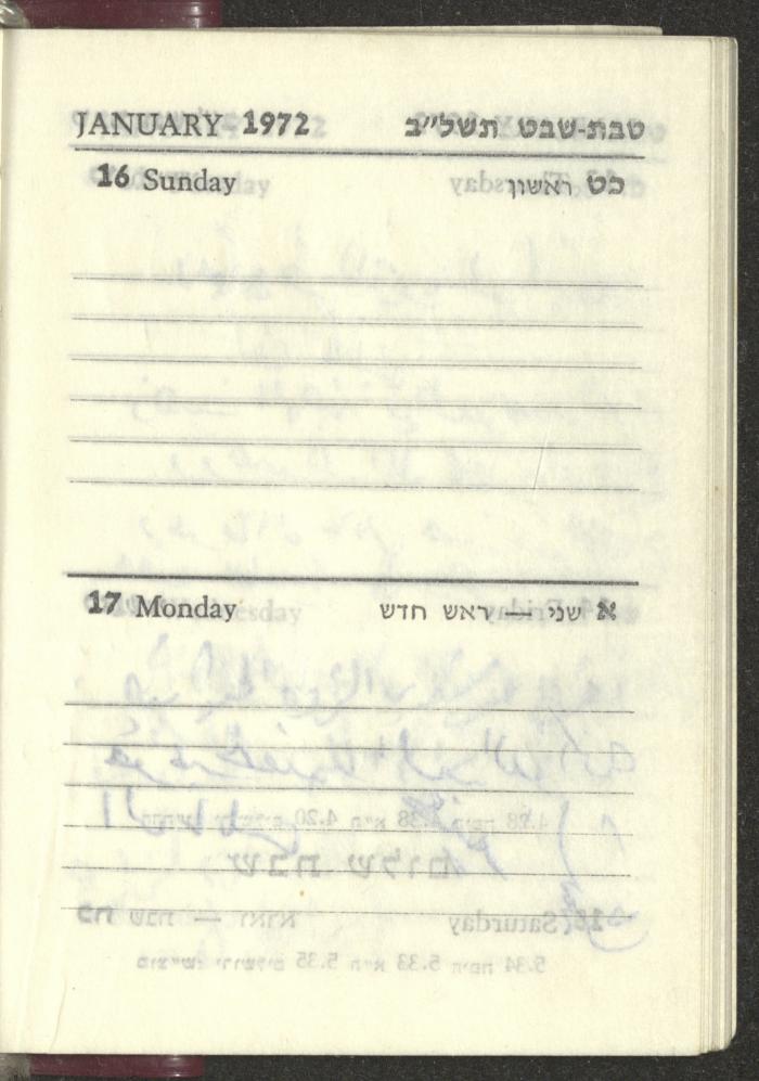 Agenda, 1972 