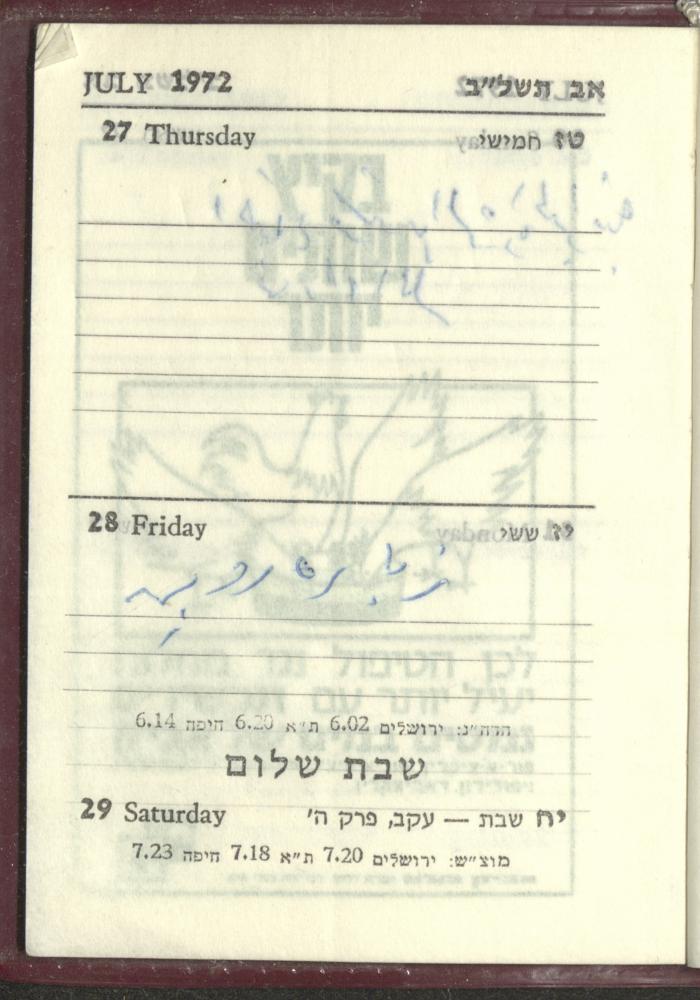 Agenda, 1972 