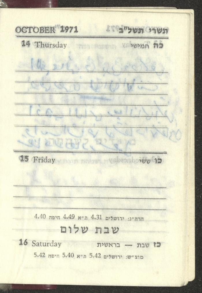 Agenda, 1972 