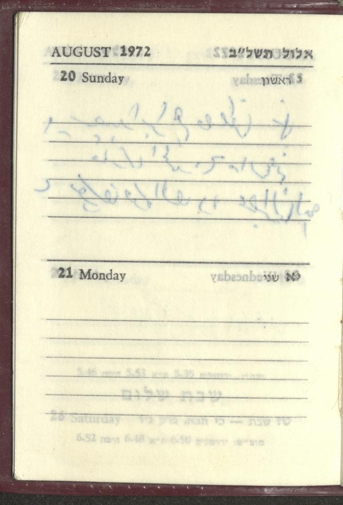 Agenda, 1972 