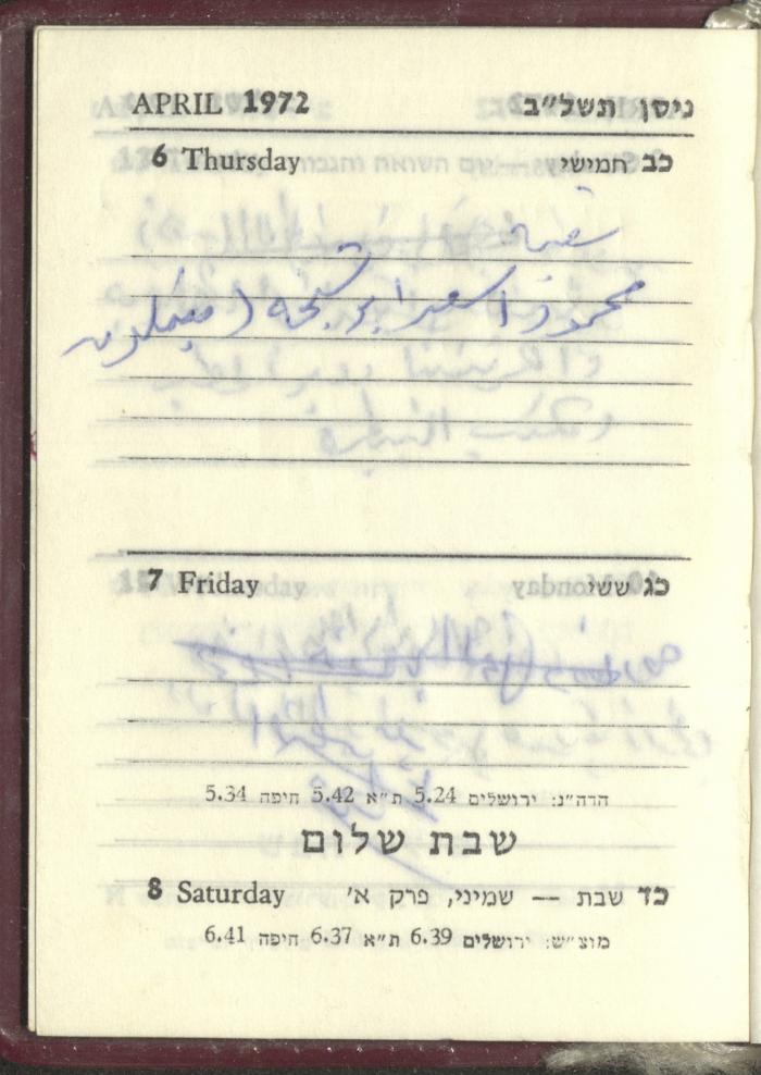 Agenda, 1972 