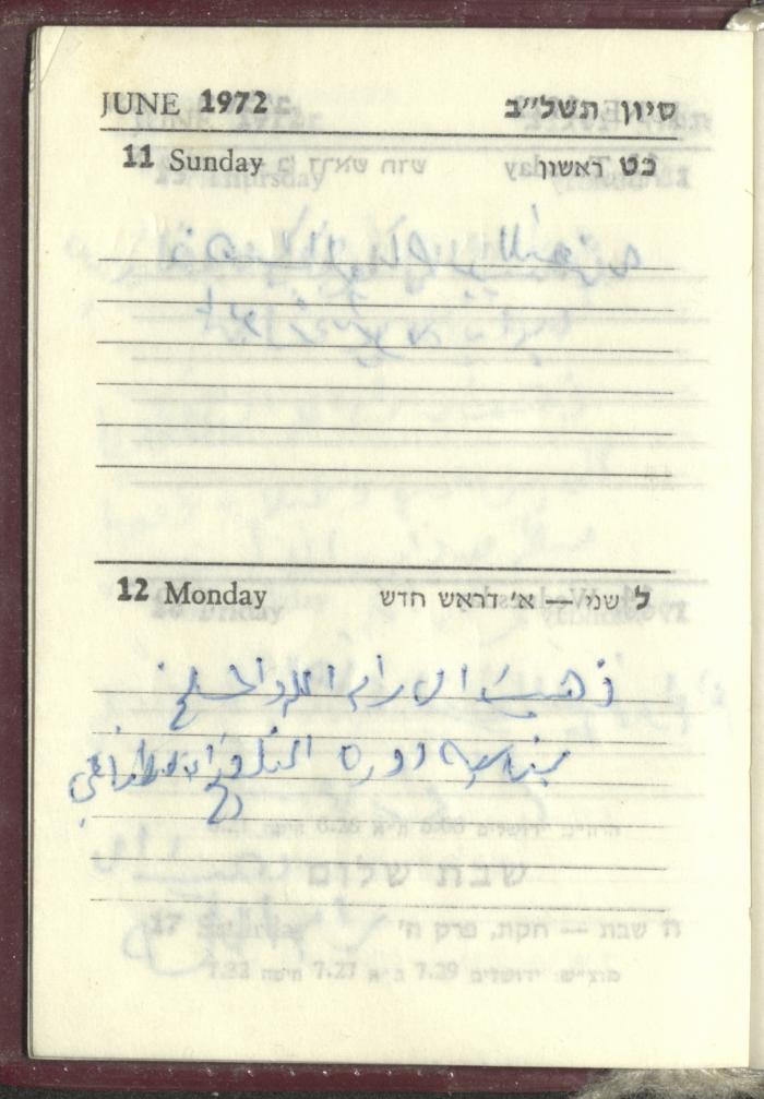 Agenda, 1972 