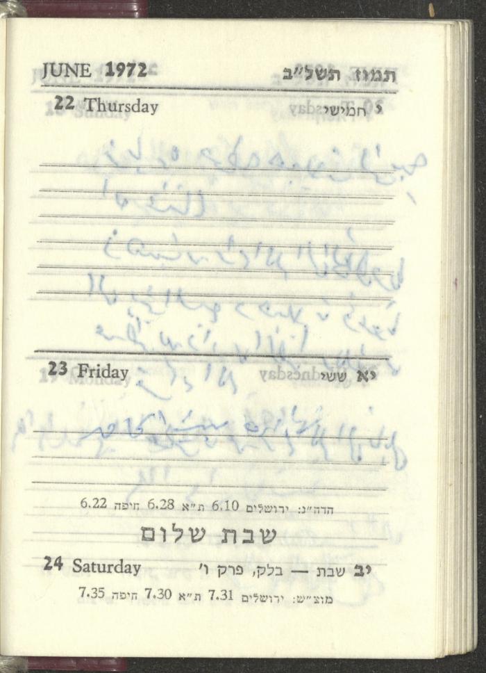 Agenda, 1972 