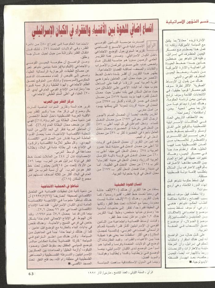 The 9th Issue of ar-Rai Magazine, March 1997