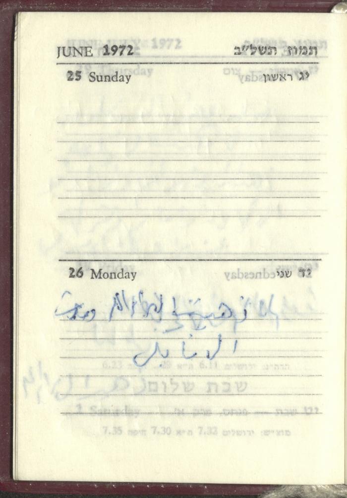 Agenda, 1972 