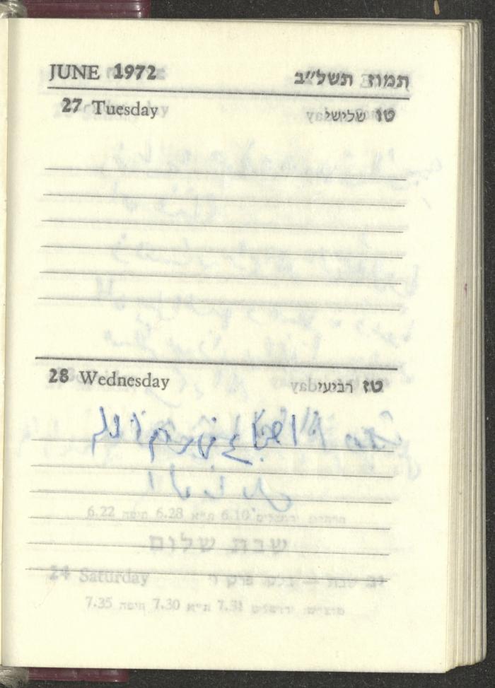 Agenda, 1972 