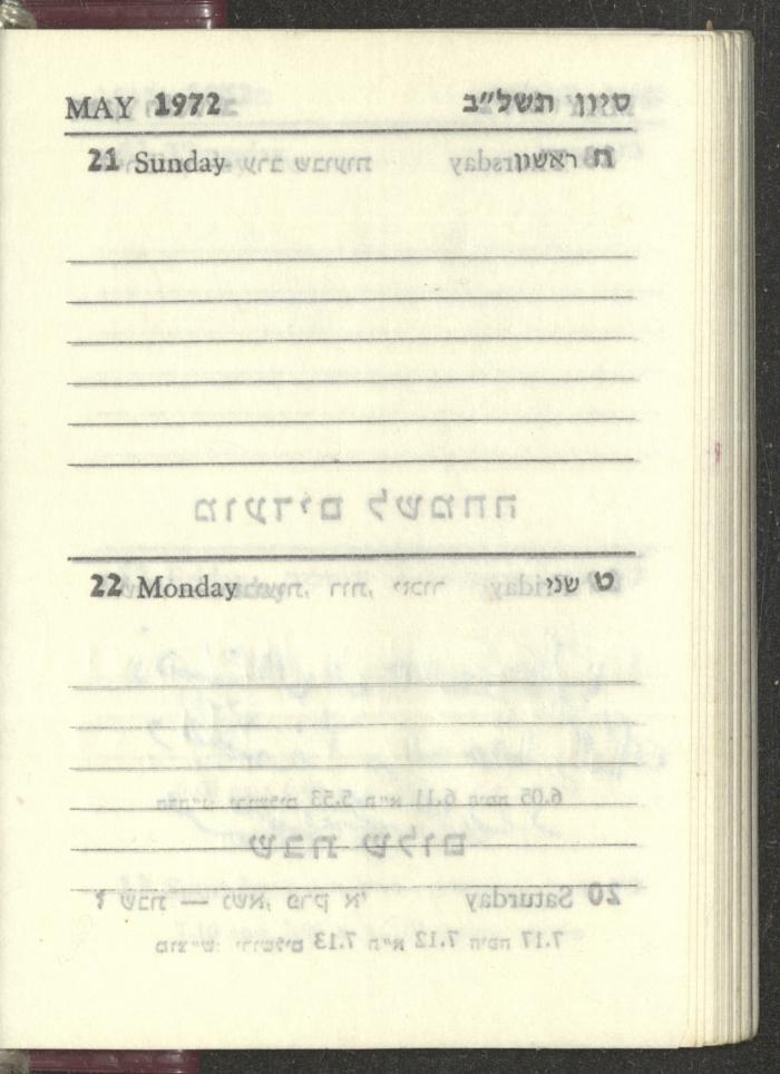 Agenda, 1972 