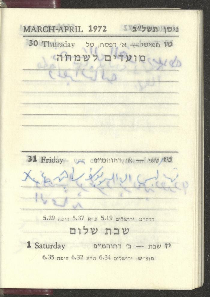 Agenda, 1972 