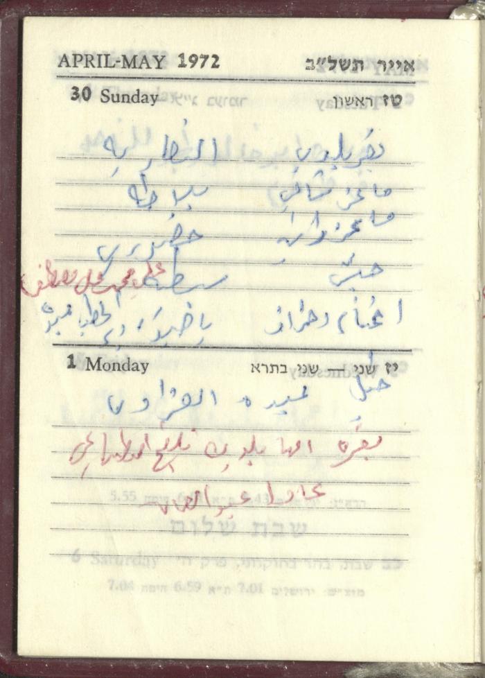 Agenda, 1972 