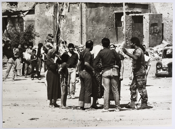 Armed Men with Inhabitants of Burj al-Barajneh Camp, 1985- 1986