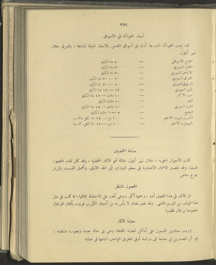 الملحق الزراعي من الوقائع الفلسطينية، ثلاثينيات وأربيعينيات القرن العشرين