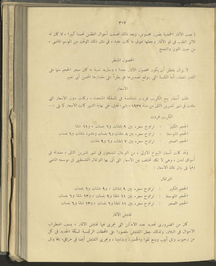 الملحق الزراعي من الوقائع الفلسطينية، ثلاثينيات وأربيعينيات القرن العشرين
