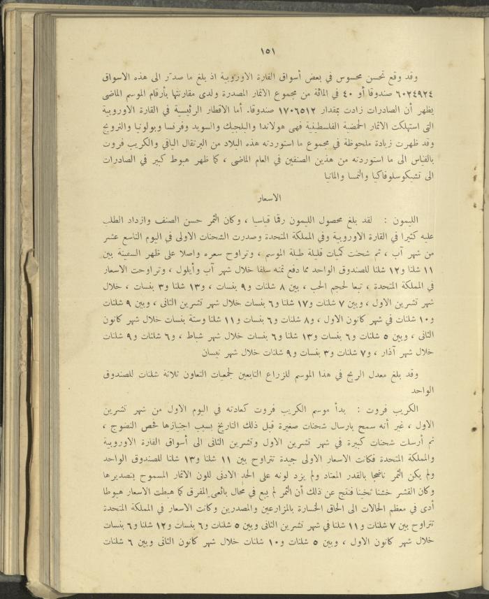 الملحق الزراعي من الوقائع الفلسطينية، ثلاثينيات وأربيعينيات القرن العشرين