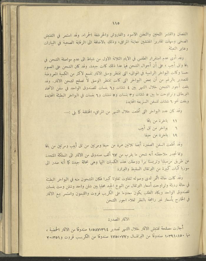 الملحق الزراعي من الوقائع الفلسطينية، ثلاثينيات وأربيعينيات القرن العشرين
