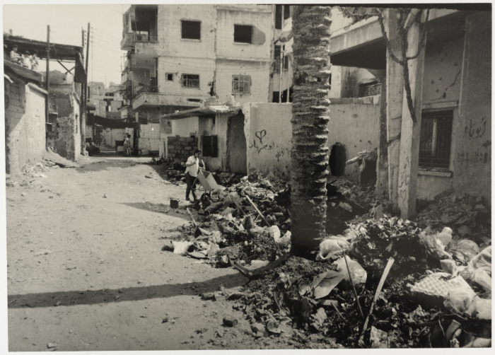 Clearing the Rubble of the Houses, El Buss Camp, 1982