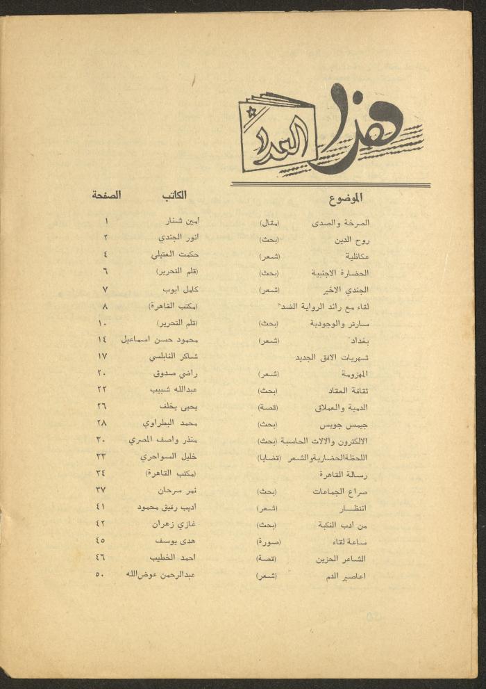 العدد الخامس من مجلة الأفق الجديد، أيار 1965