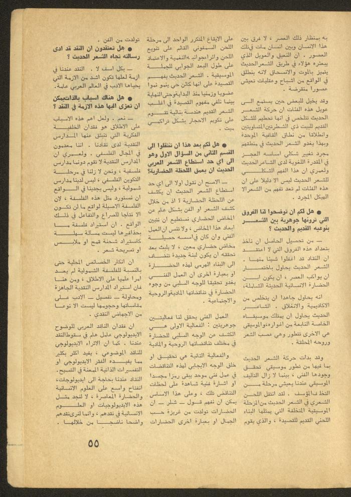 العدد الخامس من مجلة الأفق الجديد، أيار 1965