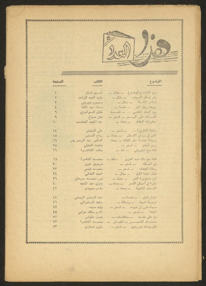العدد الثالث من مجلة الأفق الجديد، آذار 1965

