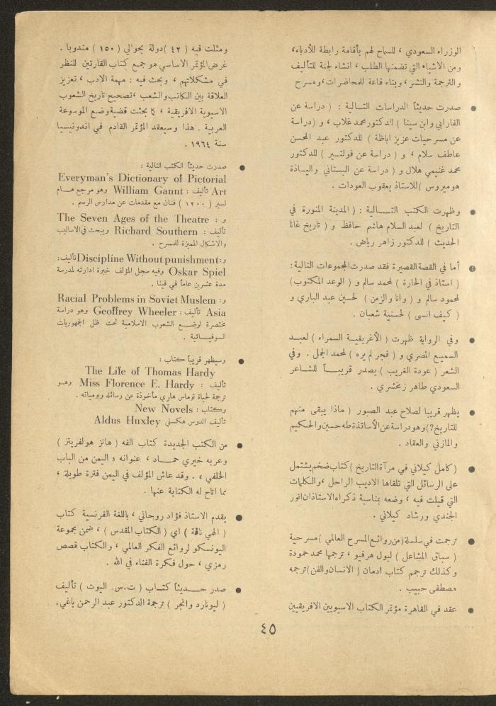 Issue 11 of al-Ofuq al-Jadeed Magazine, March 1962