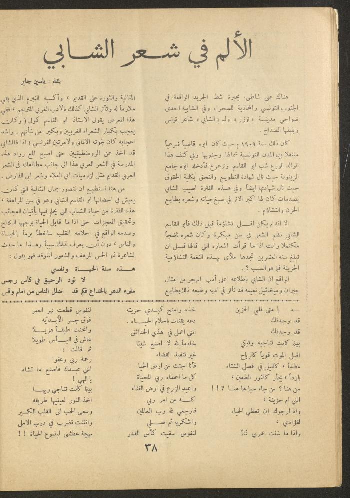 العدد الثامن من مجلة الأفق الجديد، كانون الثاني 1962

