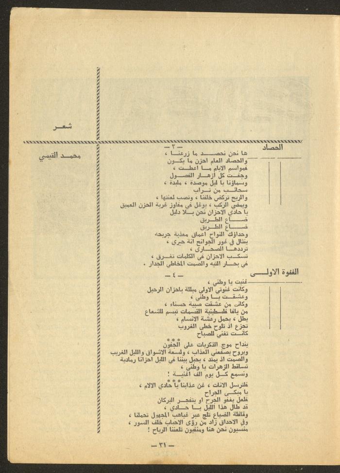 Issue 6 of al-Ofuq al-Jadeed Magazine, July 1966