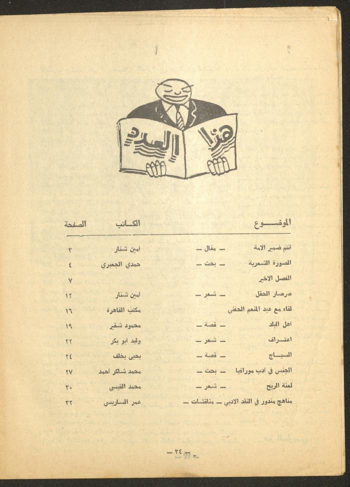 Issue 6 of al-Ofuq al-Jadeed Magazine, July 1966