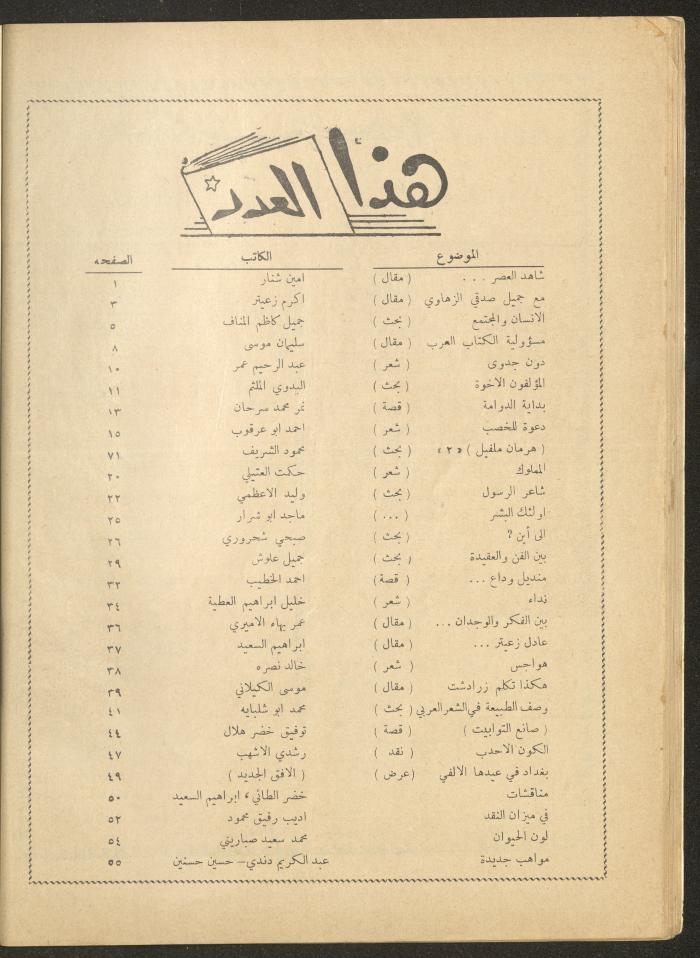 Issue 2 of al-Ofuq al-Jadeed Magazine, December 1962