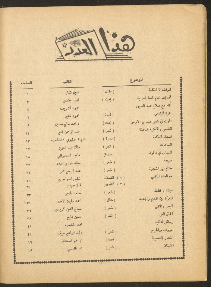 العدد الثاني من مجلة الأفق الجديد، آذار 1966
