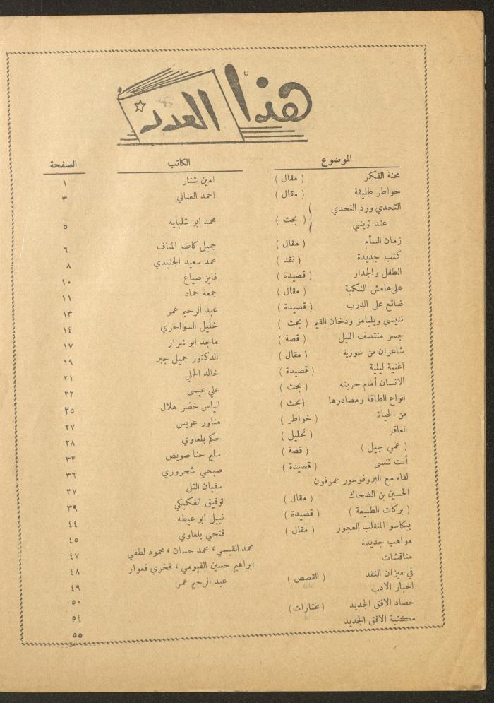 Issue 8 of al-Ofuq al-Jadeed Magazine, June 1963