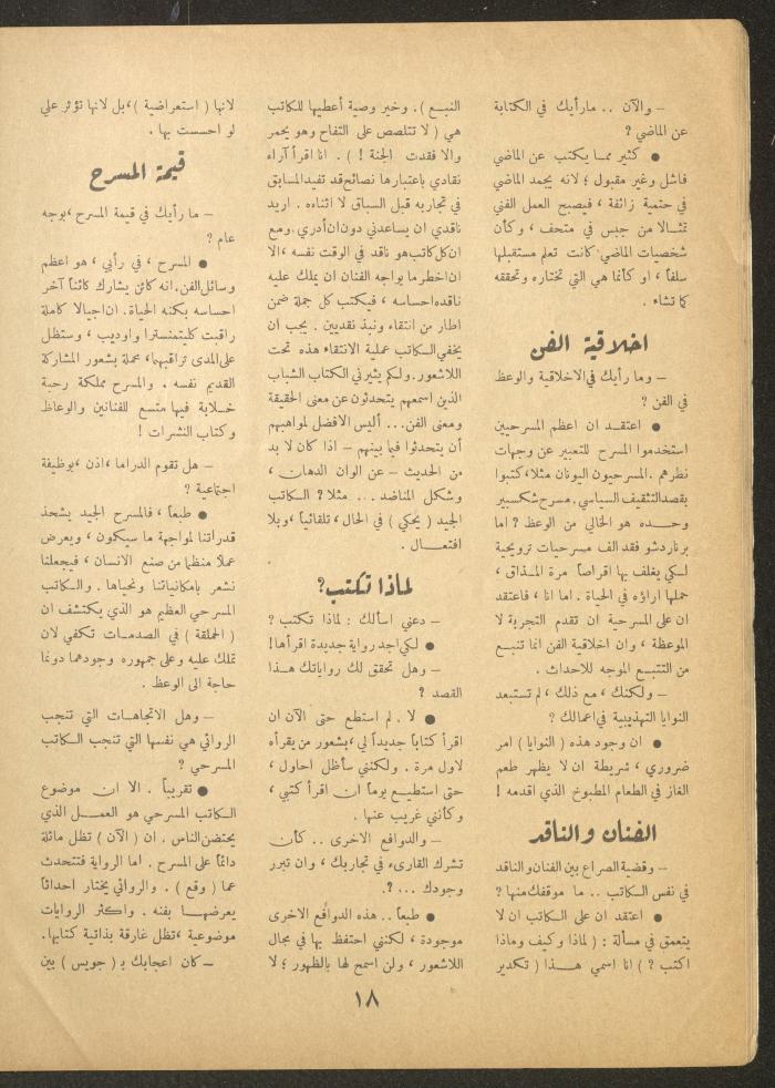 Issue 6 of al-Ofuq al-Jadeed Magazine, April 1963