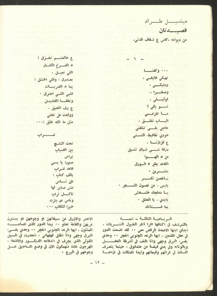 العدد الثامن من مجلة الشرق، كانون الثاني 1973

