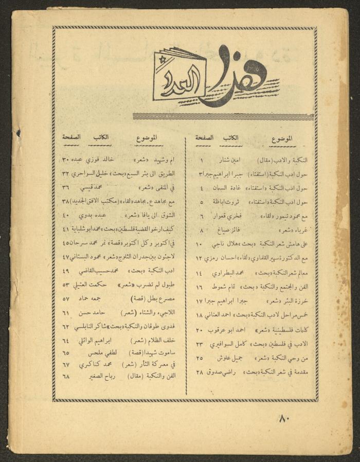Issue 1 of al-Ofuq al-Jadeed, January 1965 
