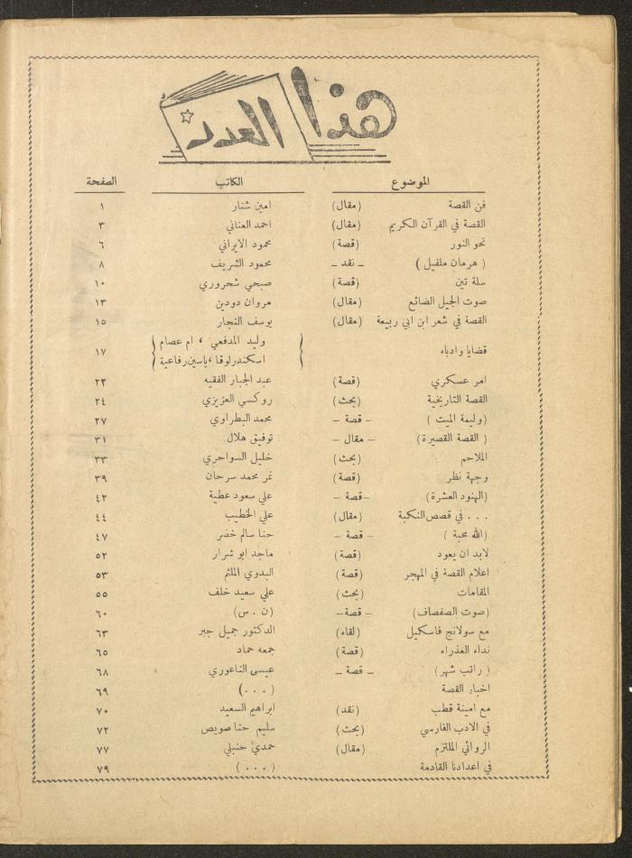 Issue 1 of al-Ofuq al-Jadeed, November 1962