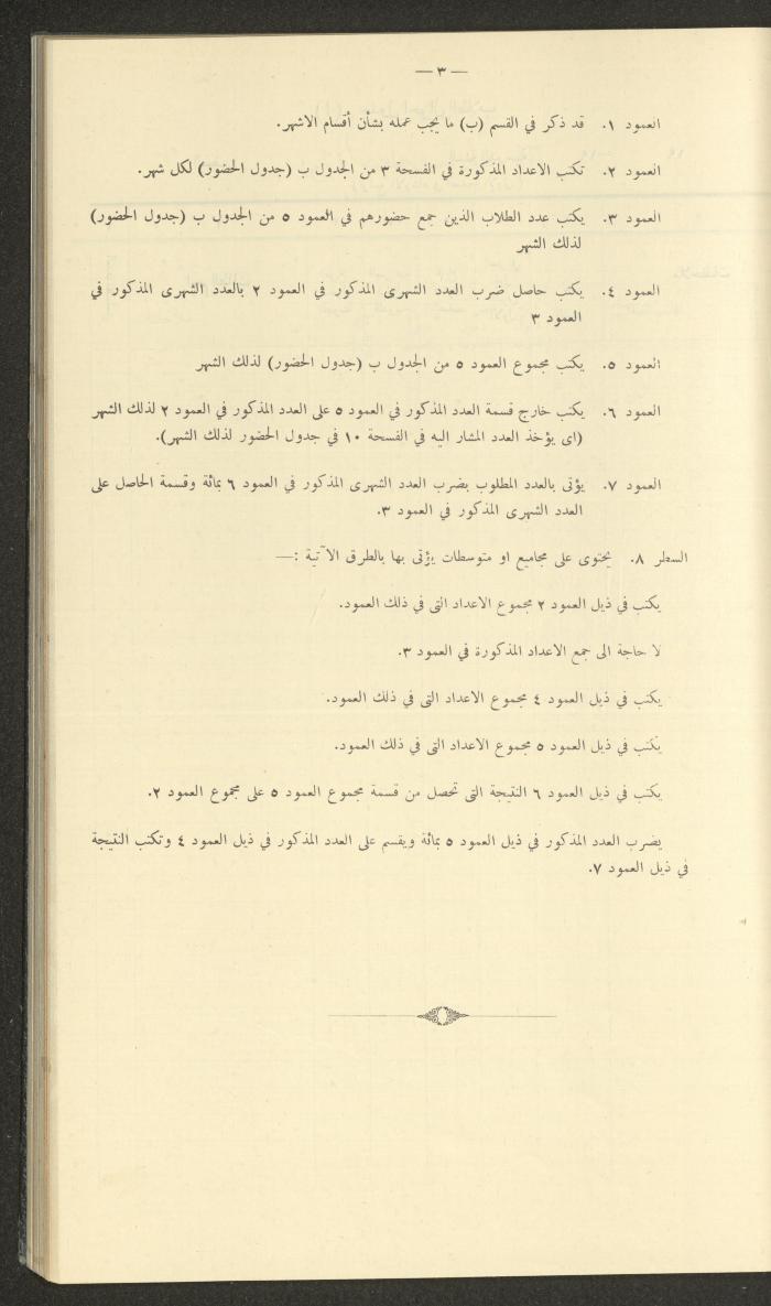 جداول حضور طلاب، مدرسة دير دبوان، 1937-1938
