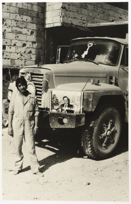 A Truck and a Man in a Palestinian Refugee Camp, Lebanon