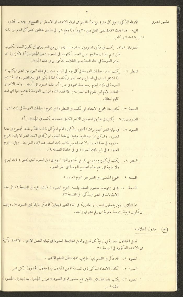 Student Attendance Record, Deir Dibwan School,1941-1942