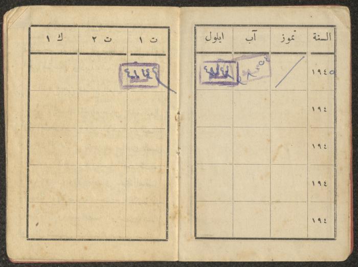 A Personal Ticket of Jamil Saleh by the Arab Workers Society, 22 May 1945 