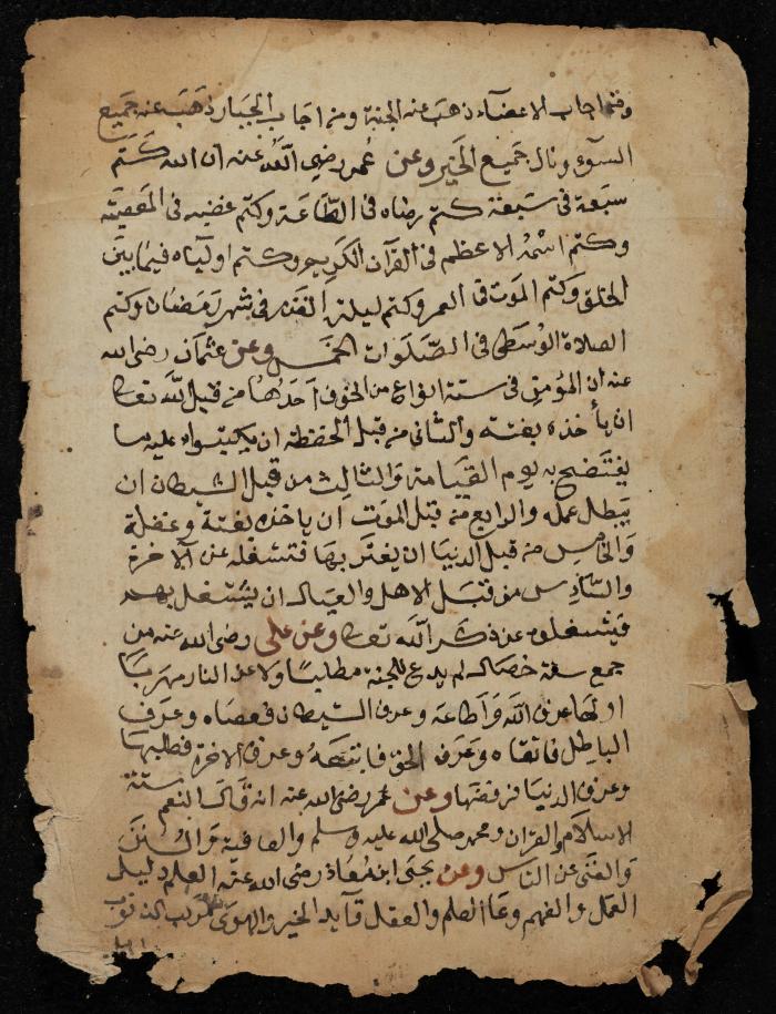 صفحتان من مخطوطة في الفقه الإسلامي، القرن الثامن عشر 