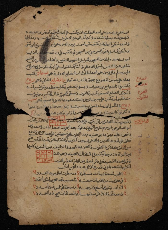 صفحتان من مخطوطة حول السحر، القرن التاسع عشر
