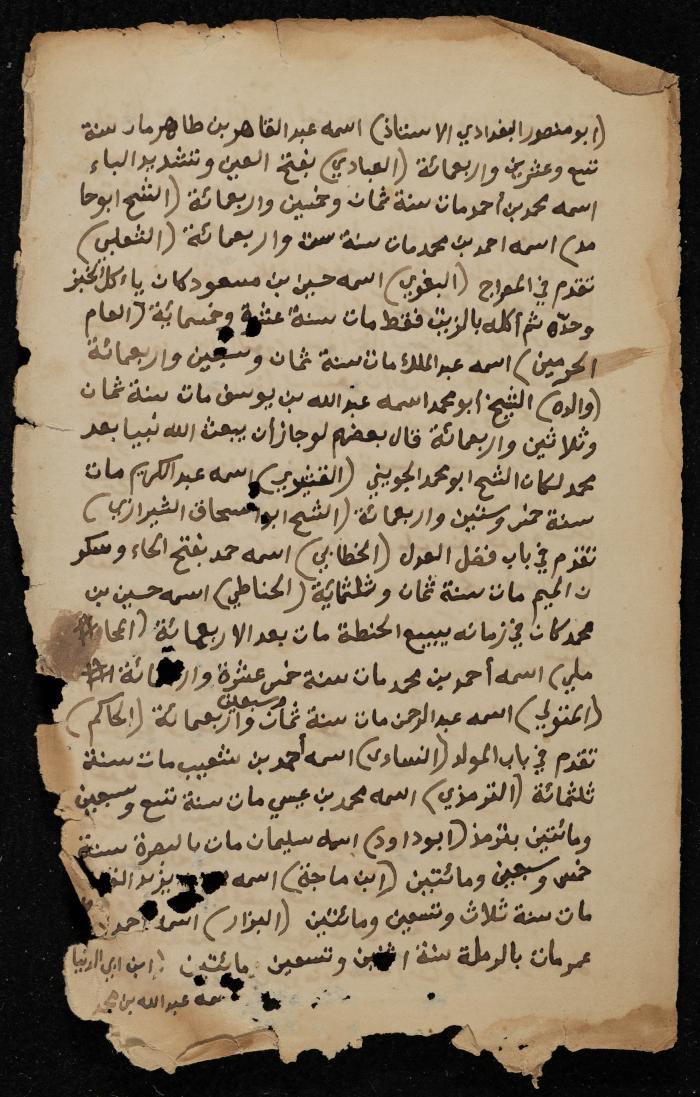 صفحتان من مخطوطة عن الأحاديث النبوية، القرن الثامن عشر